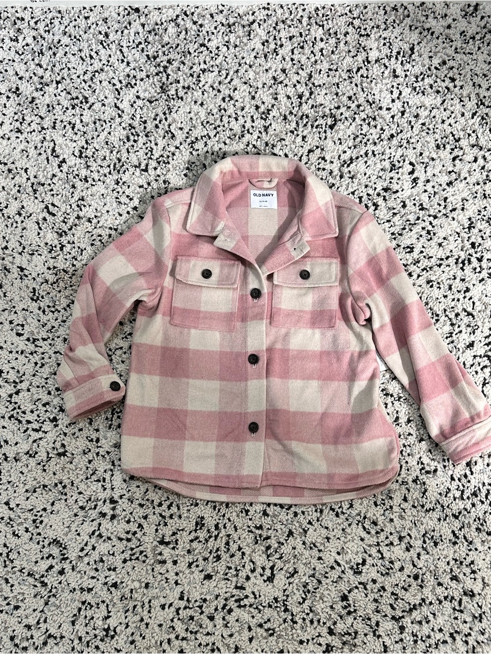 Old Navy Pink & White Plaid Button-Front Kids Shacket‎